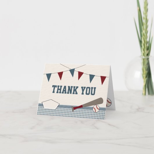 BASEBALL BABY SHOWER BEDANKT U (Voorkant)