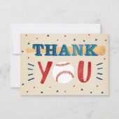 Baseball-Baby shower - Bedankt voor je briefkaart (Voorkant)