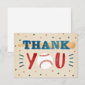 Baseball-Baby shower - Bedankt voor je briefkaart (Voorkant / Achterkant)