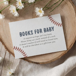 Baseball Baby shower Books for Baby Informatiekaartje