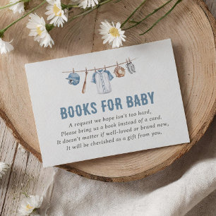Baseball Baby shower Books for Baby Informatiekaartje