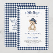 Baseball Baby Shower Boy Invitation Kaart (Voorkant / Achterkant)