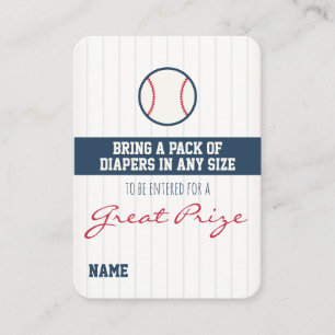 Baseball Baby shower Diaper Raffle Ticket Informatiekaartje