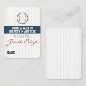 Baseball Baby shower Diaper Raffle Ticket Informatiekaartje (Voorkant / Achterkant)