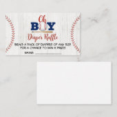 Baseball Baby shower Diaper Raffle Visitekaartje (Voorkant / Achterkant)