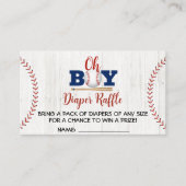 Baseball Baby shower Diaper Raffle Visitekaartje (Voorkant)