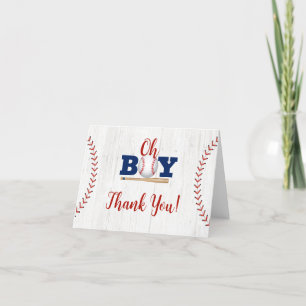 Baseball-Baby shower - Hartelijk dank Bedankkaart