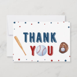 Baseball-Baby shower - Hartelijk dank Bedankkaart