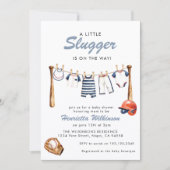 Baseball Baby Shower Invitation - A Little Slugger Kaart (Voorkant)