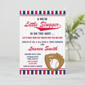 Baseball Baby shower Invitation All Star Sports Kaart (Staand voorkant)