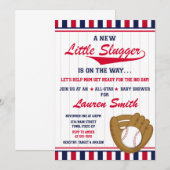 Baseball Baby shower Invitation All Star Sports Kaart (Voorkant / Achterkant)
