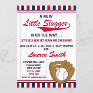 Baseball Baby shower Invitation All Star Sports Kaart