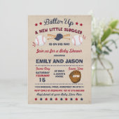 Baseball Baby shower Invitation Baseball Shower Kaart (Staand voorkant)