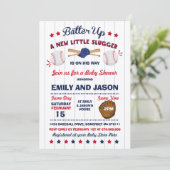 Baseball Baby shower Invitation Baseball Shower Kaart (Staand voorkant)
