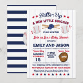 Baseball Baby shower Invitation Baseball Shower Kaart (Voorkant / Achterkant)