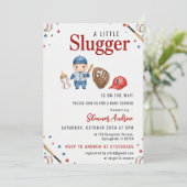 Baseball Baby Shower Invitation Kaart (Staand voorkant)
