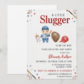 Baseball Baby Shower Invitation Kaart (Voorkant / Achterkant)