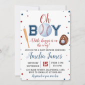Baseball Baby shower Invitation Little Slugger Kaart (Voorkant)