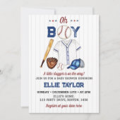 Baseball Baby shower Invitation Little Slugger Kaart (Voorkant)