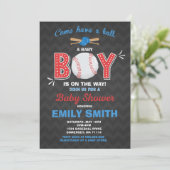 Baseball Baby shower Invitation Sport Baby shower Kaart (Staand voorkant)