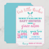 BASEBALL BABY SHOWER INVITE KAART (Voorkant / Achterkant)