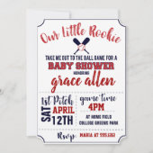 BASEBALL BABY SHOWER INVITE KAART (Voorkant)