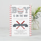 Baseball Baby shower Kaart (Staand voorkant)