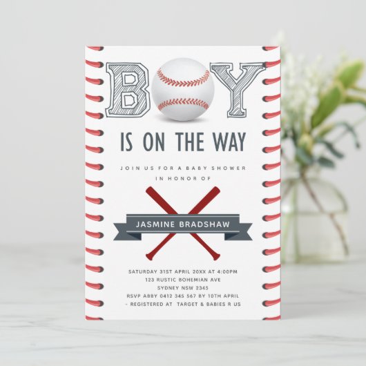 Baseball Baby shower Kaart (Staand voorkant)