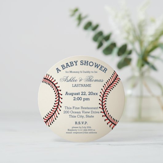 Baseball Baby shower Kaart (Staand voorkant)