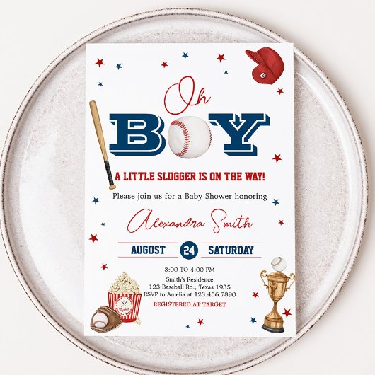 Baseball Baby shower Kaart