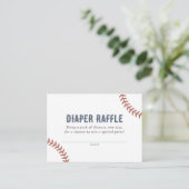 Baseball Baby shower Luier Raffle Ticket Informatiekaartje (Staand voorkant)
