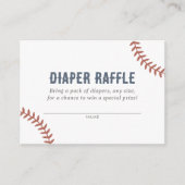 Baseball Baby shower Luier Raffle Ticket Informatiekaartje (Voorkant)