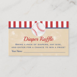 Baseball Baby shower Luier Raffle Ticket Informatiekaartje