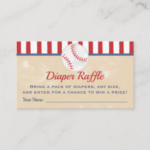 Baseball Baby shower Luier Raffle Ticket Informatiekaartje