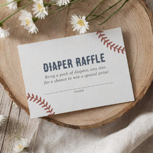 Baseball Baby shower Luier Raffle Ticket Informatiekaartje