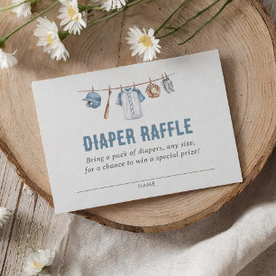 Baseball Baby shower Luier Raffle Ticket Informatiekaartje