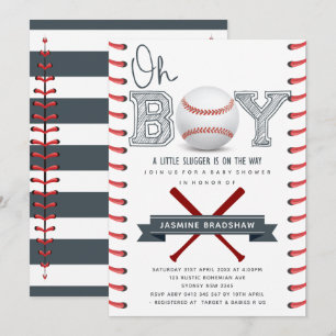 Baseball Baby shower Oh Boy Kaart