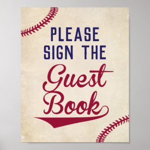 Baseball-Baby shower Onderteken het gebarentaal va Poster