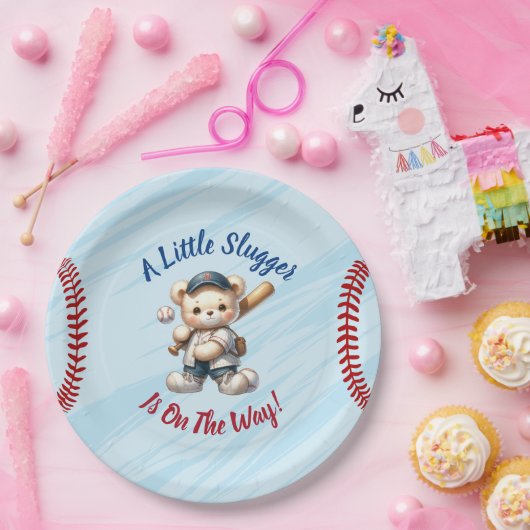 Baseball Baby shower Papieren Bordje (Feest)