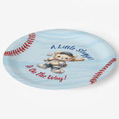 Baseball Baby shower Papieren Bordje (Gekanteld)