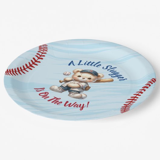 Baseball Baby shower Papieren Bordje (Gekanteld)