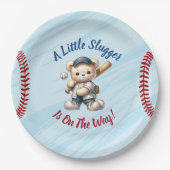 Baseball Baby shower Papieren Bordje (Voorkant)