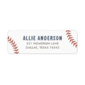 Baseball Baby shower Party Retouradres Etiket (Voorkant)