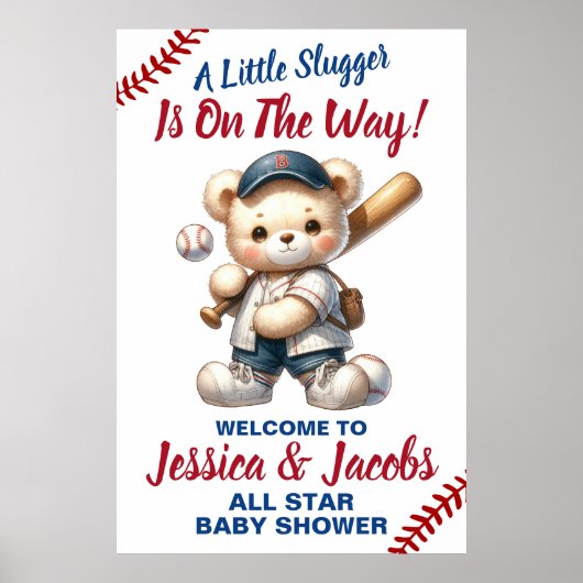 Baseball Baby shower Poster (Voorkant)
