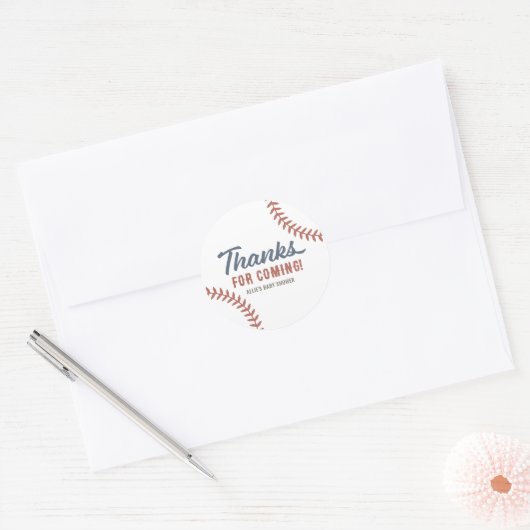 Baseball Baby shower Ronde Sticker (Envelop)