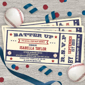  Baseball Baby shower Ticket Invitation Kaart