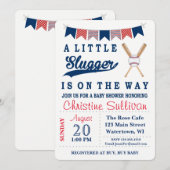 Baseball Baby shower Uitnodiging (Voorkant / Achterkant)