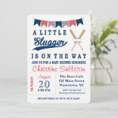 Baseball Baby shower Uitnodiging (Staand voorkant)