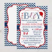 Baseball Baby shower Uitnodiging (Voorkant / Achterkant)