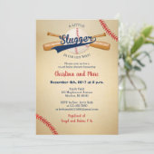 Baseball Baby Shower-uitnodigingen - Kleine sloppe Kaart (Staand voorkant)